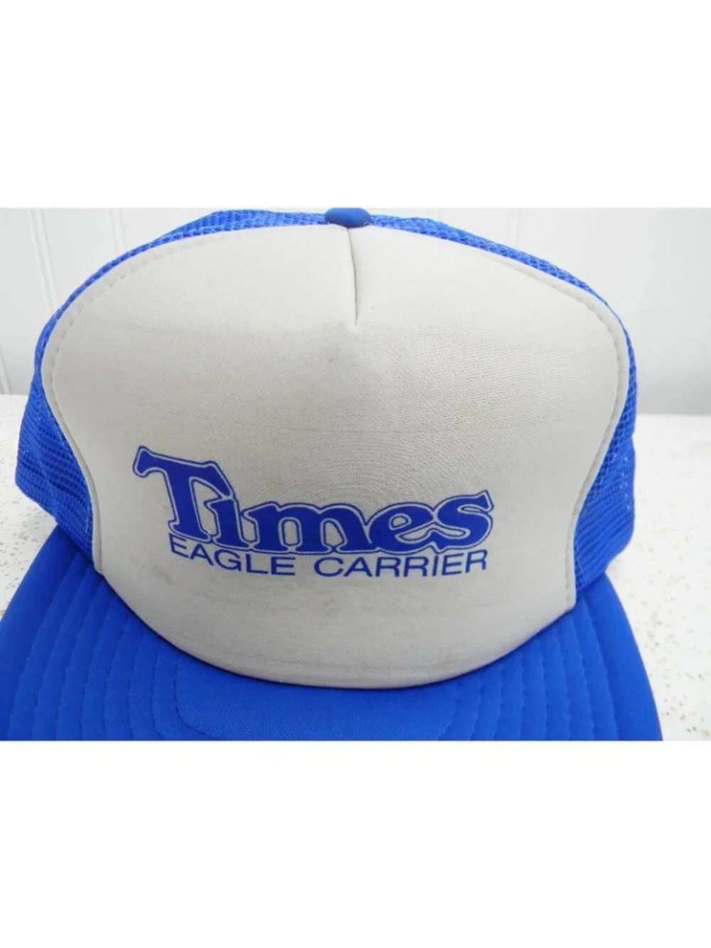 VTG Times Eagle Carrier Trucker Hat Blue Mesh Snapback Cap Designer Award